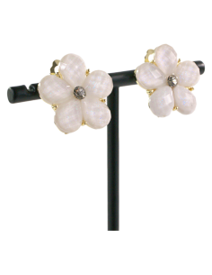 Klipsy do Uszu KREMOWE ECRU KWIATY KWIATKI Lolita Akcesoria 2