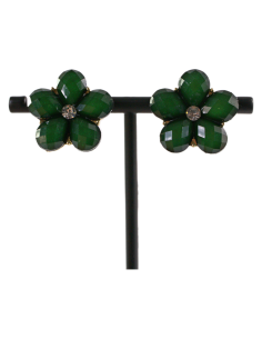 Klipsy do Uszu ZIELONE  KWIATY KWIATKI Lolita Akcesoria