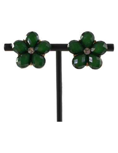 Klipsy do Uszu ZIELONE  KWIATY KWIATKI Lolita...