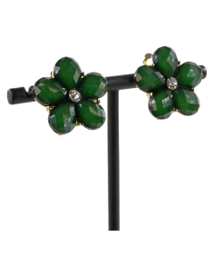 Klipsy do Uszu ZIELONE  KWIATY KWIATKI Lolita Akcesoria 2