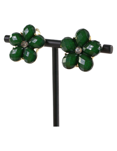 Klipsy do Uszu ZIELONE  KWIATY KWIATKI Lolita...