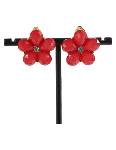 Klipsy do Uszu CZERWONE  KWIATY KWIATKI Lolita...