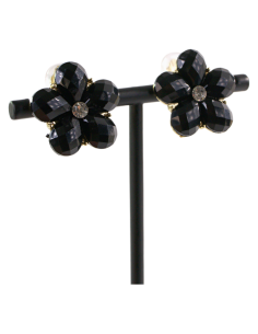 Klipsy do Uszu CZARNE   KWIATY KWIATKI Lolita Akcesoria 2