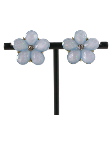 Klipsy do Uszu NIEBIESKIE  KWIATY KWIATKI...