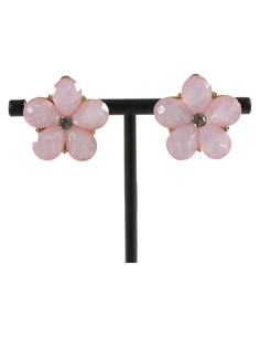 Klipsy do Uszu RÓŻOWE  KWIATY KWIATKI Lolita Akcesoria