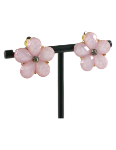 Klipsy do Uszu RÓŻOWE  KWIATY KWIATKI Lolita Akcesoria 2