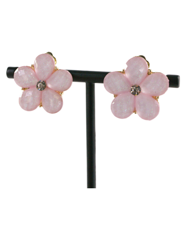 Klipsy do Uszu RÓŻOWE  KWIATY KWIATKI Lolita...