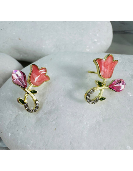 Kolczyki KWIATY KONWALIE BOHO Lolita Accessories srebrny sztyft 925