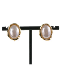 Klipsy do Uszu PERŁOWE ASYMETRYCZNE ELIPSY  Lolita Akcesoria