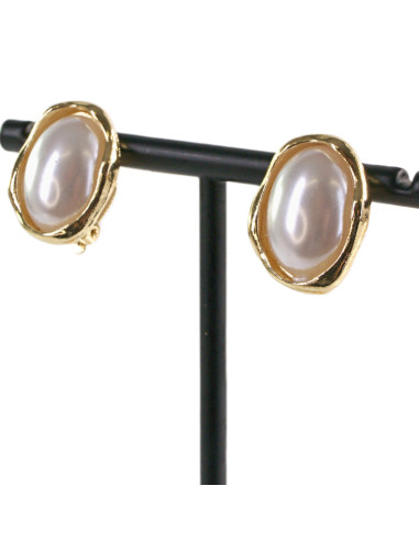 Klipsy do Uszu PERŁOWE ASYMETRYCZNE ELIPSY...