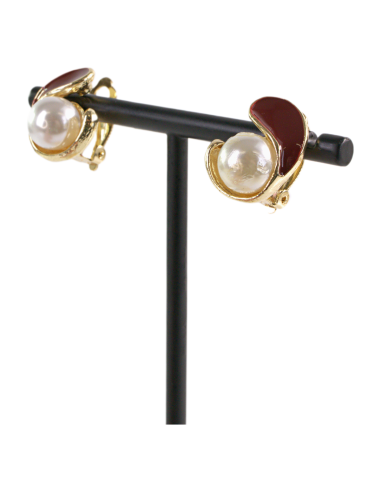 Klipsy do Uszu CZERWONO - BORDOWY  ZAWIJAS Z...