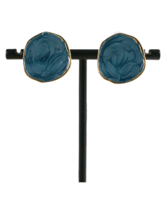 KLIPSY DO USZU NIEBIESKIE "GUZIKI" MELANŻ LOLITA AKCESORIA