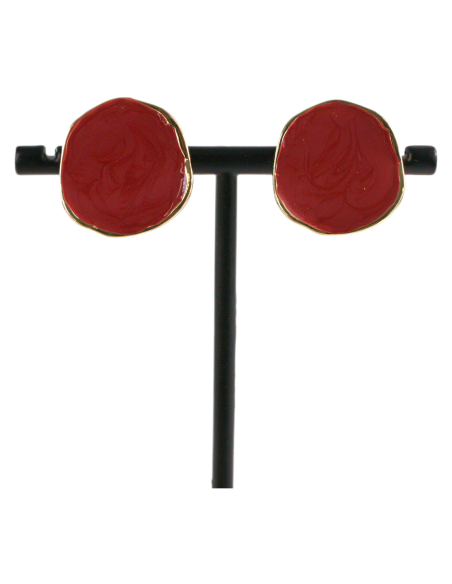 KLIPSY DO USZU CZERWONE "GUZIKI" MELANŻ LOLITA AKCESORIA