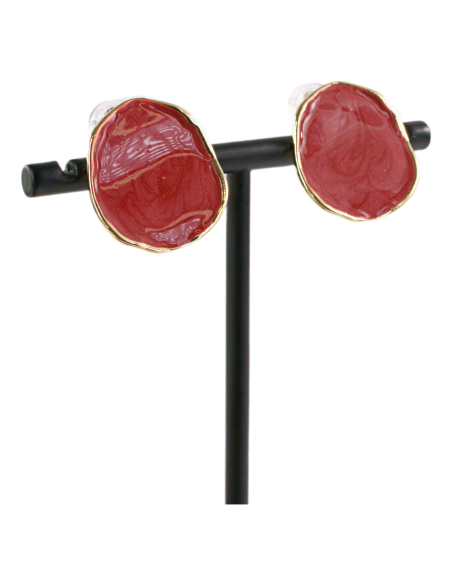 KLIPSY DO USZU CZERWONE "GUZIKI" MELANŻ LOLITA AKCESORIA