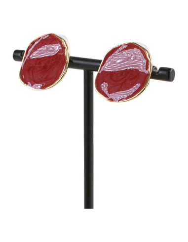 KLIPSY DO USZU CZERWONE "GUZIKI" MELANŻ LOLITA...