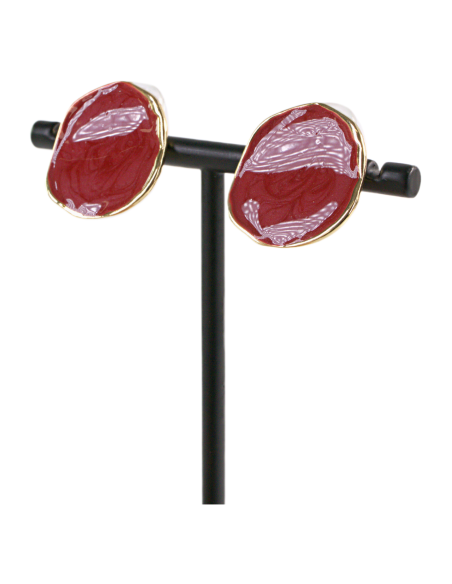 KLIPSY DO USZU CZERWONE "GUZIKI" MELANŻ LOLITA AKCESORIA