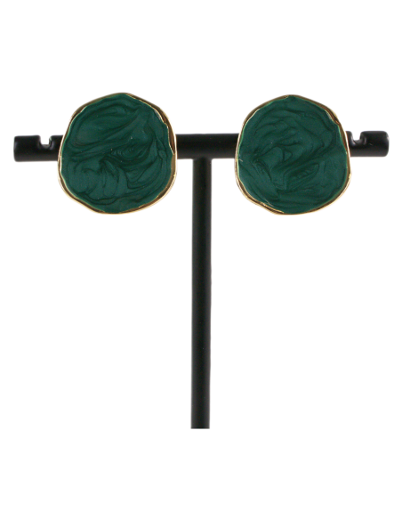 KLIPSY DO USZU ZIELONE "GUZIKI" MELANŻ LOLITA AKCESORIA