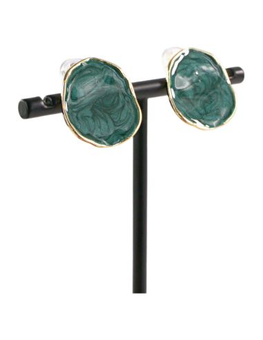 KLIPSY DO USZU ZIELONE "GUZIKI" MELANŻ LOLITA...