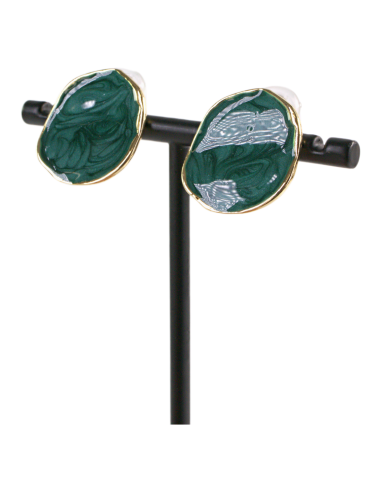 KLIPSY DO USZU ZIELONE "GUZIKI" MELANŻ LOLITA...