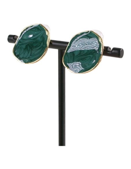 KLIPSY DO USZU ZIELONE "GUZIKI" MELANŻ LOLITA AKCESORIA