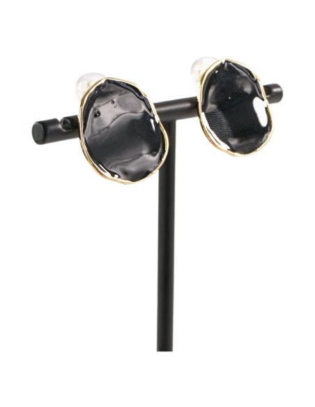 KLIPSY DO USZU CZARNE "GUZIKI" MELANŻ LOLITA AKCESORIA