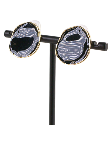 KLIPSY DO USZU CZARNE "GUZIKI" MELANŻ LOLITA AKCESORIA