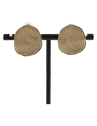 KLIPSY DO USZU BEŻOWE "GUZIKI" MELANŻ LOLITA...