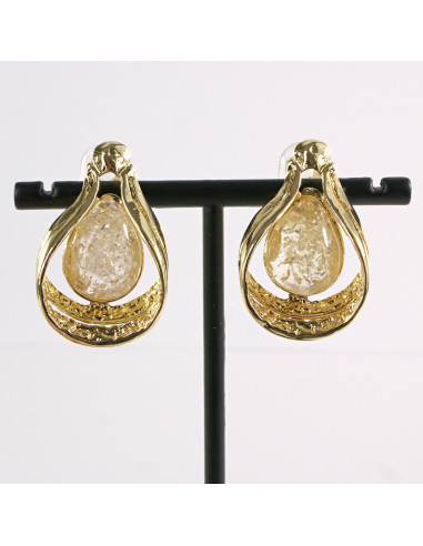 KLIPSY DO USZU ZŁOTE KROPLE ŁEZKI  LOLITA...