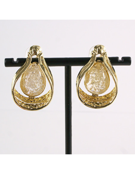 KLIPSY DO USZU ZŁOTE KROPLE ŁEZKI  LOLITA AKCESORIA