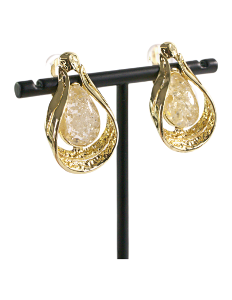 KLIPSY DO USZU ZŁOTE KROPLE ŁEZKI  LOLITA AKCESORIA