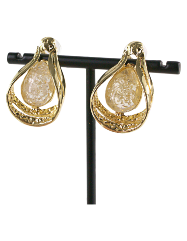 KLIPSY DO USZU ZŁOTE KROPLE ŁEZKI  LOLITA...