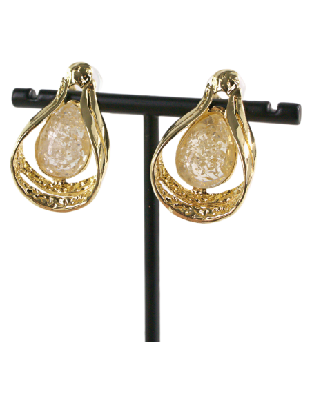 KLIPSY DO USZU ZŁOTE KROPLE ŁEZKI  LOLITA AKCESORIA