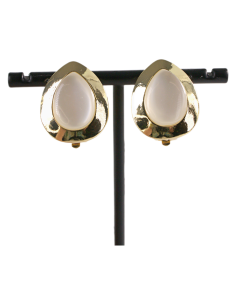 KLIPSY DO USZU ZŁOTE KROPLE ŁEZKI "KOCIE OKO"  LOLITA...