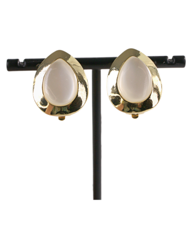 KLIPSY DO USZU ZŁOTE KROPLE ŁEZKI "KOCIE OKO"...