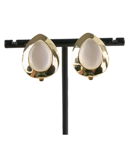 KLIPSY DO USZU ZŁOTE KROPLE ŁEZKI "KOCIE OKO"  LOLITA AKCESORIA