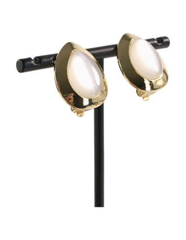 KLIPSY DO USZU ZŁOTE KROPLE ŁEZKI "KOCIE OKO"...