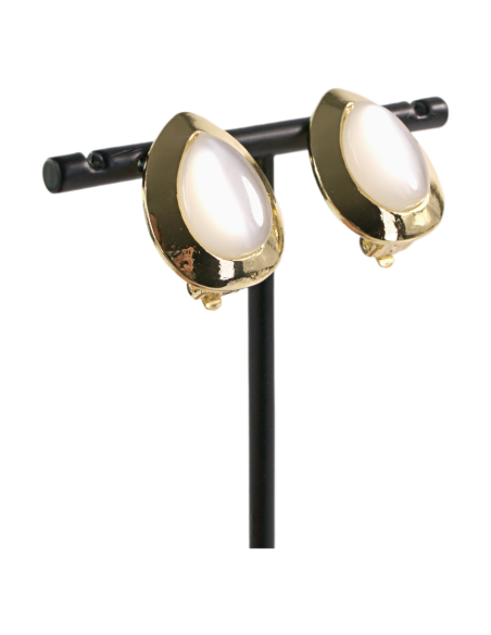 KLIPSY DO USZU ZŁOTE KROPLE ŁEZKI "KOCIE OKO"  LOLITA AKCESORIA