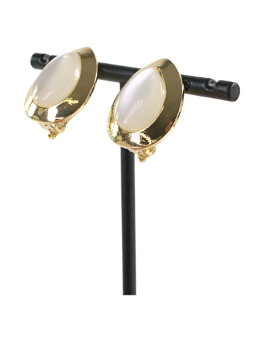 KLIPSY DO USZU ZŁOTE KROPLE ŁEZKI "KOCIE OKO"...