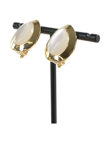 KLIPSY DO USZU ZŁOTE KROPLE ŁEZKI "KOCIE OKO"  LOLITA AKCESORIA