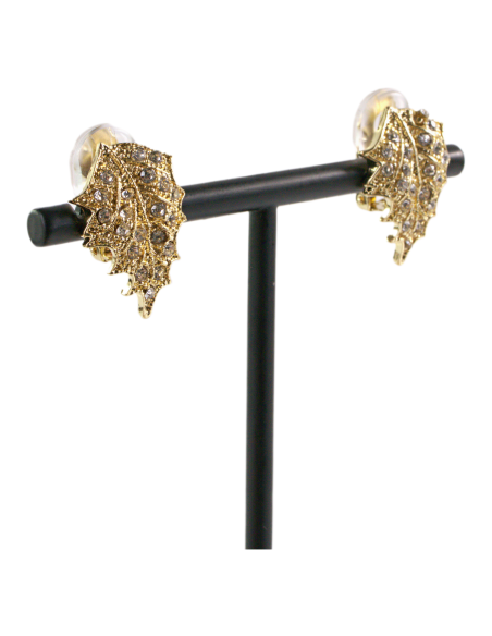 KLIPSY DO USZU ZŁOTE LISTKI LIŚCIE LIŚĆ LISTEK LOLITA AKCESORIA