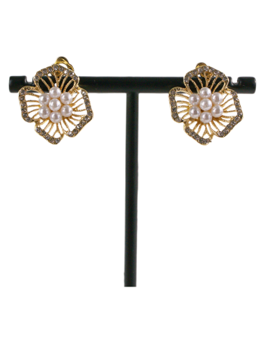 KLIPSY DO USZU ZŁOTE KWIATKI KWIATEK Z...