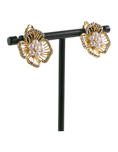 KLIPSY DO USZU ZŁOTE KWIATKI KWIATEK Z...