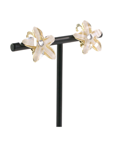 KLIPSY DO USZU BIAŁY ECRU KWIATKI BIAŁY ECRU...