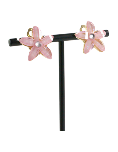 KLIPSY DO USZU RÓZOWE KWIATKI RÓZOWY KWIATEK  LOLITA... 2