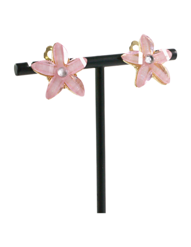 KLIPSY DO USZU RÓZOWE KWIATKI RÓZOWY KWIATEK...