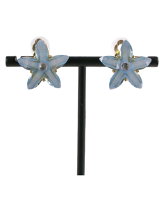 KLIPSY DO USZU NIEBIESKIE KWIATKI NIEBIESKI  KWIATEK...