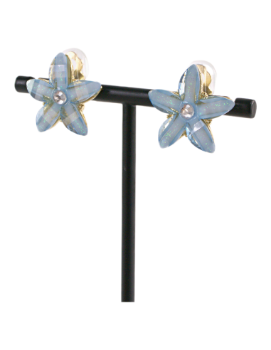 KLIPSY DO USZU NIEBIESKIE KWIATKI NIEBIESKI...