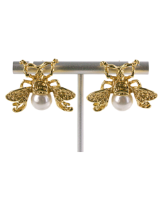 Kolczyki ZE STALI STAL CHIRURGICZNA MUCHA Z PERŁĄ LOLITA...