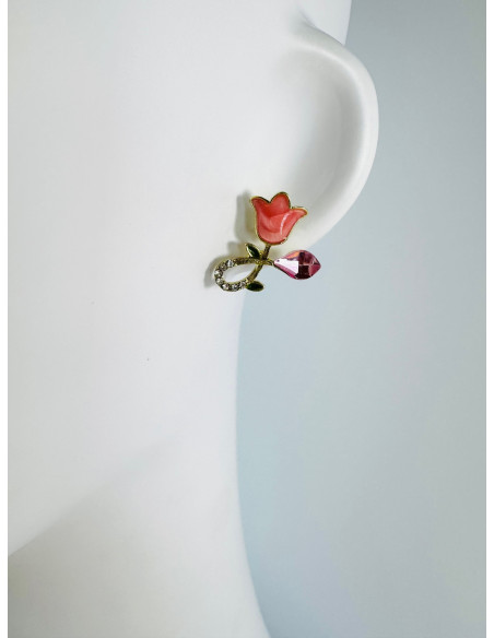 Kolczyki KWIATY KONWALIE BOHO Lolita Accessories srebrny sztyft 925