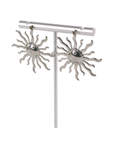 Kolczyki SREBRNE SERCE 4 cm ZE STALI STAL CHIRURGICZNA  LOLITA AKCESORIA